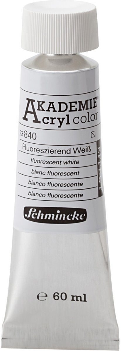 Schmincke AKADEMIE® Acryl color , fluorescent white (840), semi-transparent, 60ml [HOB-319740]